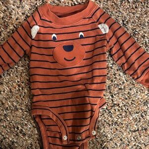Carter's Brown Striped Bear Bodysuit